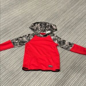 Red and Camouflage Kids Hoodie